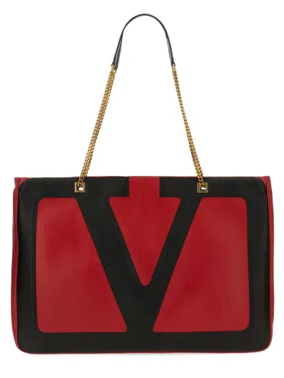 Valentino Garavani Large Shopping Bag "viva Superstar" In Red