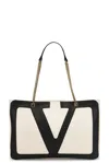Valentino Large Tote Bag In Butter White & Nero