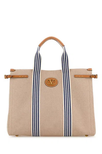 VALENTINO GARAVANI VALENTINO GARAVANI TWO-TONE CANVAS ANTIBES SHOPPING BAG