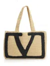 Valentino Borsa Shopping Viva Superstar Grande In Rafia Donna In Black