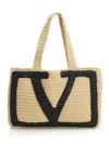 Valentino Borsa Shopping Viva Superstar Grande In Rafia Donna In Black