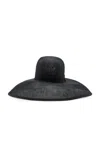 Valentino Garavani Large Woven Hat In Black