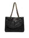 Valentino Garavani  Garavani Laseine Shopping Bag In Nappa Leather With A Chevron Pattern W In Black