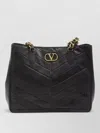 Valentino Garavani Laseine Shopping Bag In Nappa Leather With A Chevron Pattern For Woman In Red