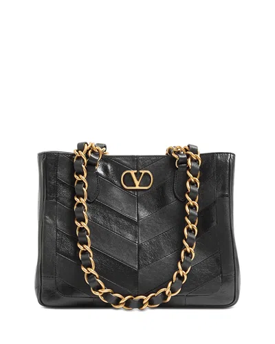 VALENTINO GARAVANI LASEINE SMALL VLOGO LEATHER TOTE BAG