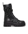 Valentino Cutout Leather Combat Boot