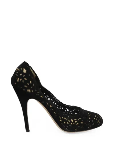 Pre-owned Valentino Garavani Laser Cut Pumps In Black