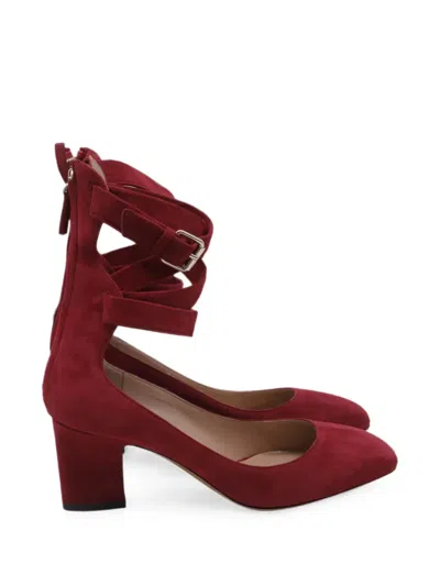 Pre-owned Valentino Garavani Late 2010s Buckle Strap Pumps In Red