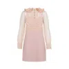 Valentino Peter Pan Collared Ruffle Bib Mini Dress In Pink