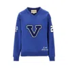 Valentino Garavani Sweatshirt With V And Le Chat De La Maison In Blue