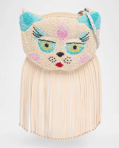 Valentino Garavani Le Chat De La Maison Beaded Clutch Bag In Multi