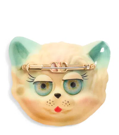 Valentino Garavani Le Chat De La Maison Brooch In Gold