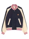 Valentino Sporty Bomber Jacket With Embroidered Details In Blue