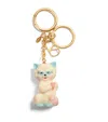 Valentino Portachiavi Le Chat De La Maison Multicolor In Metallo E Nylon Donna In Gold