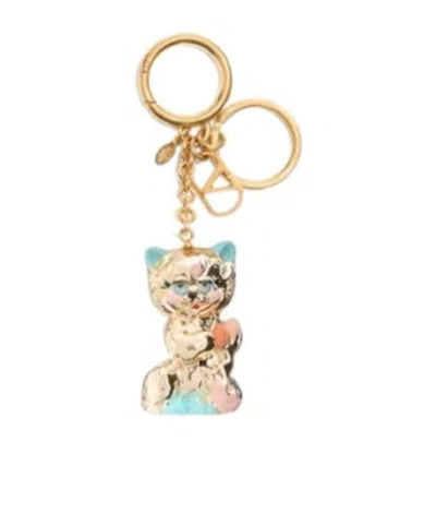 Valentino Garavani Le Chat De La Maison Keyring In Neutral