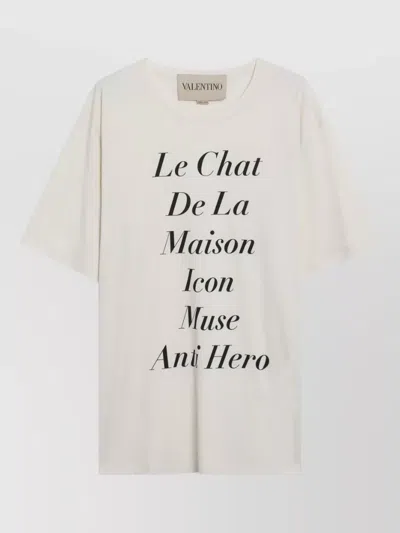 Valentino Garavani Ivory Le Chat De La Maison Icon Muse Anti Hero T-shirt In White