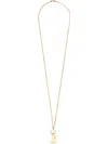 Valentino Multicolor Nylon And Metal Le Chat De La Maison Necklace In Gold