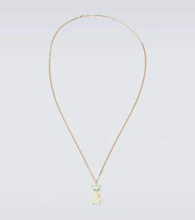 Valentino Garavani Multicolor Nylon And Metal Le Chat De La Maison Necklace In Gold