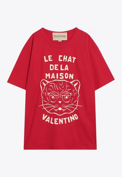 VALENTINO LE CHAT DE LA MAISON PRINT T-SHIRT