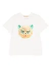 Valentino Cotton T-shirt With Le Chat De La Maison Print In White