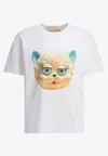 Valentino Cotton T-shirt With Le Chat De La Maison Print In White