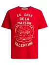 Valentino T-shirt With Chat De La Maison Print In Red