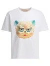Valentino Cotton T-shirt With Le Chat De La Maison Print In Neutral