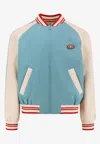 Valentino Le Chat De La Maison Wool Bomber Jacket In Blue