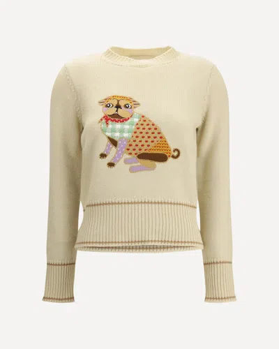 Valentino Le Chien De La Maison Embroidered Sweater In Neutral