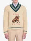 Valentino Garavani Butter-coloured Sweater With Le Chien De La Maison