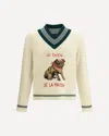 Valentino Butter-coloured Sweater With Le Chien De La Maison Embroidery In Nude