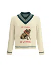 Valentino Le Chien De La Maison Wool Sweater In Neutral