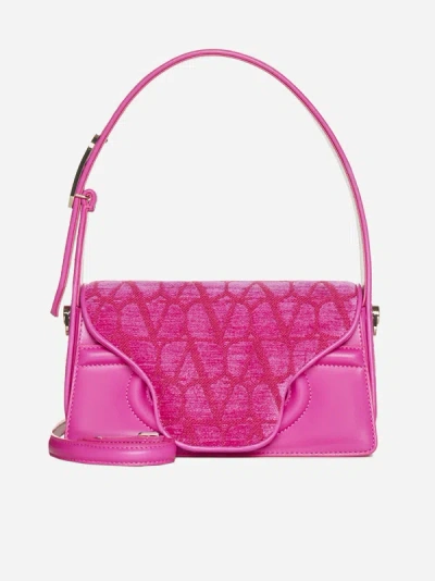 Valentino Garavani Toile Iconographe Le Grand Deuxieme Petite Leather Shoulder Bag In Pink