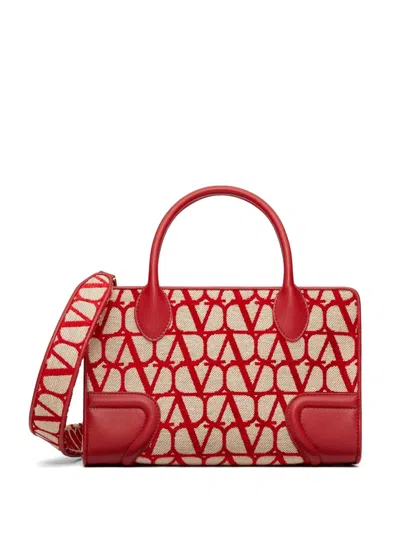 Valentino Garavani Le Quatrieme Toile Iconographe Small Shopping Bag In Red