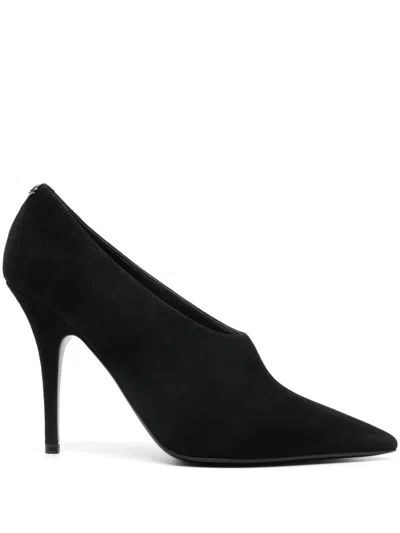 Valentino Garavani Suede Pointed Toe Stiletto Heel Pumps In Black