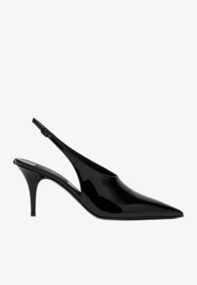 VALENTINO GARAVANI LE SALON 80 PATENT LEATHER SLINGBACK PUMPS