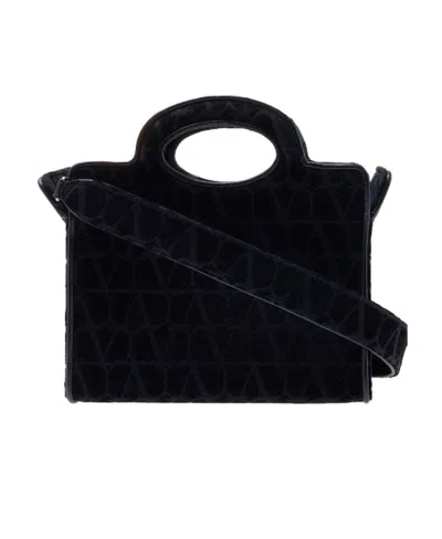 Valentino Garavani Le Troisième Toile Iconographe Tote Bag In Black