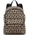 Valentino Toile Iconographe Backpack With Leather Detailing In Black