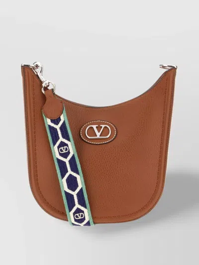Valentino Garavani Leather And Fabric Crossbody Bag