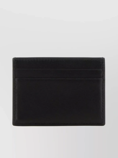 Valentino Garavani Leather And Fabric Iconographe Card Holder In Black