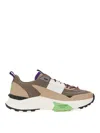 Valentino True Act Low Top Trainer In Mesh And Rubberised Fabric In Multicolour