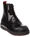 Valentino Leather & Suede Boot In Black
