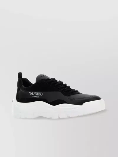 VALENTINO GARAVANI LEATHER AND SUEDE GUMBOY SNEAKERS