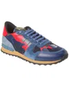 Valentino Leather & Suede Sneaker In Blue