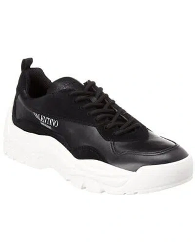 Pre-owned Valentino Garavani Valentino Leather & Suede Sneaker Men's In Black
