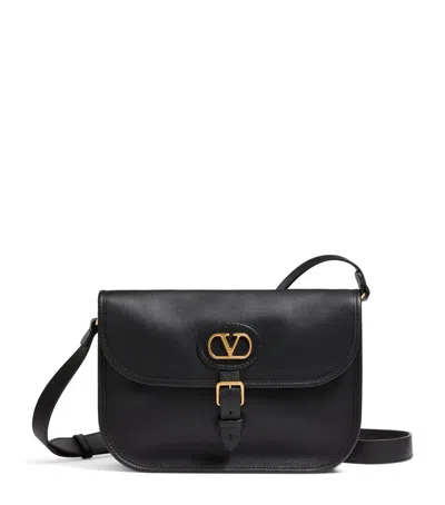 Valentino Garavani Antibes Leather Crossbody Bag Adjustable Strap In Black