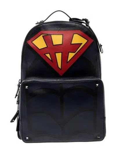 Pre-owned Valentino Garavani Leather Backpack In Blue
