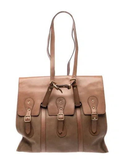 Pre-owned Valentino Garavani Leather Backpack In Brown