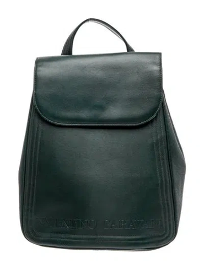 Pre-owned Valentino Garavani Leather Backpack In Green