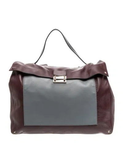 Pre-owned Valentino Garavani Leather Backpack In Grey